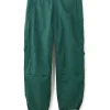 ALLOVER LOGO PATTERN EMBROIDERED NYLON PANTS