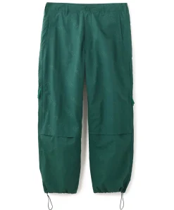 ALLOVER LOGO PATTERN EMBROIDERED NYLON PANTS