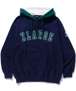 CONTRAST COLOR HALF ZIP HOODED SWEAT