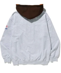 CONTRAST COLOR HALF ZIP HOODED SWEAT