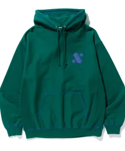 CONTRAST STITCH PULLOVER HOODED SWEAT