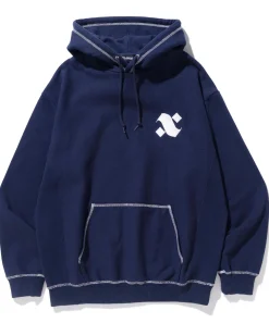 CONTRAST STITCH PULLOVER HOODED SWEAT