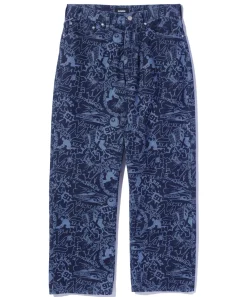DISCHARGE PRINT DENIM PANTS