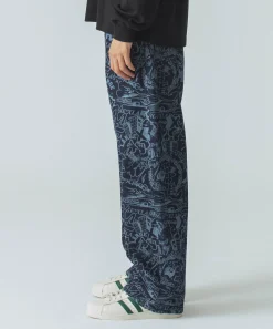 DISCHARGE PRINT DENIM PANTS