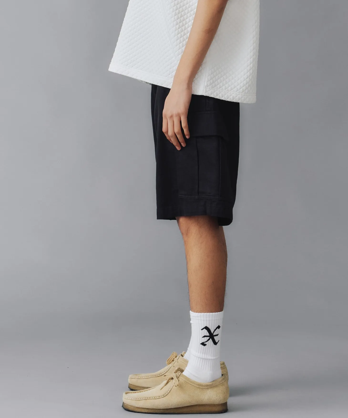 EMBROIDERED LOGO CARGO SHORT PANTS