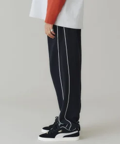 EMBROIDERED LOGO PIPING SWEATPANTS
