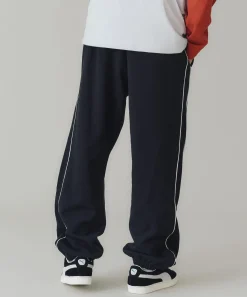 EMBROIDERED LOGO PIPING SWEATPANTS