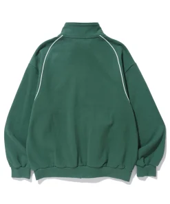EMBROIDERED LOGO PIPING ZIP UP SWEATSHIRT