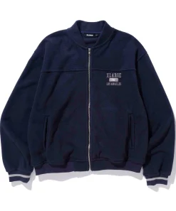EMBROIDERED RIB LINE FLEECE JACKET