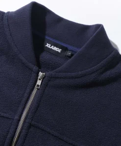 EMBROIDERED RIB LINE FLEECE JACKET