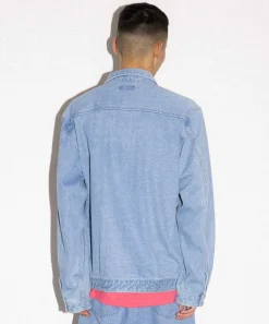 EMBROIDERY ZIPPED DENIM JACKET