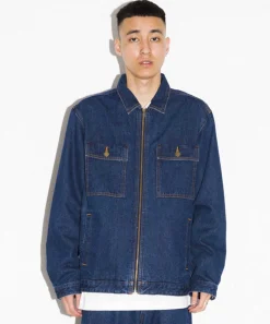 EMBROIDERY ZIPPED DENIM JACKET