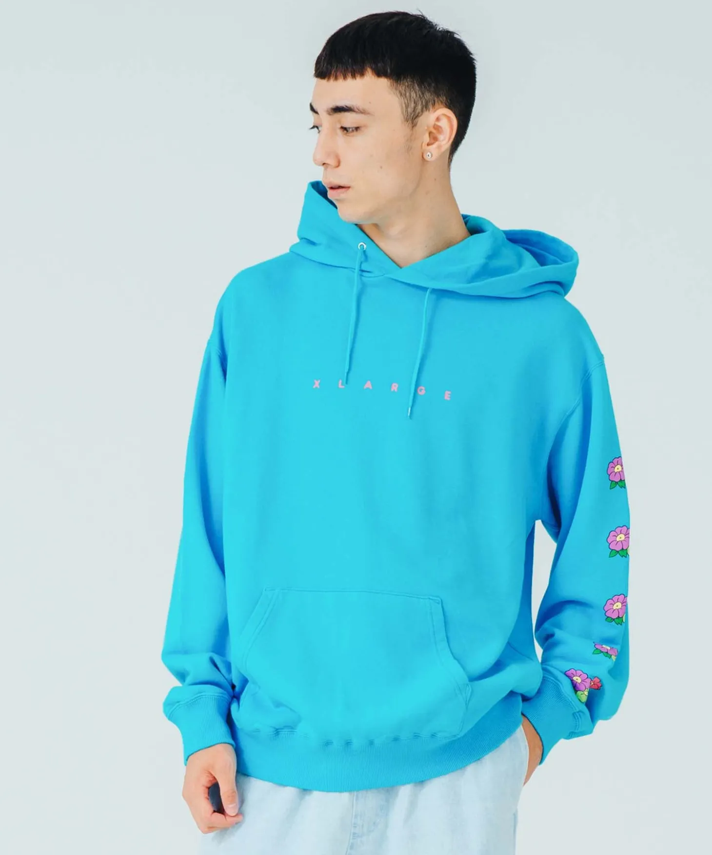 FLOWER LOGO PULLOVER HOODED SWEAT