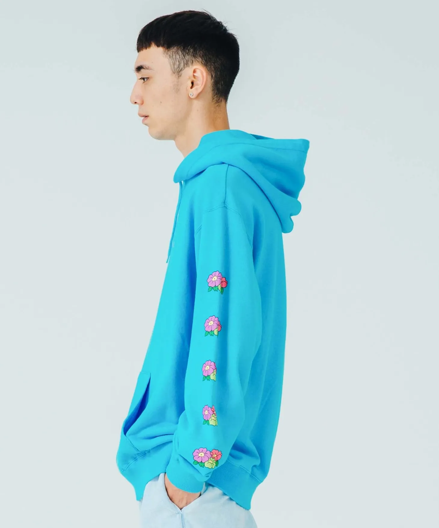 FLOWER LOGO PULLOVER HOODED SWEAT