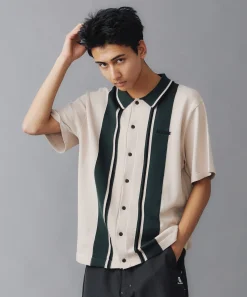 LINE KNIT S/S SHIRT