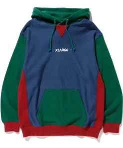 PANELED PULLOVER HOODED SWEAT