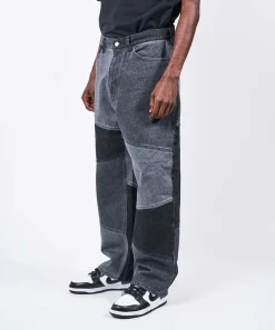 PANELED WORK DENIM PANTS