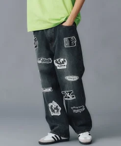 PATCHED DENIM PANTS
