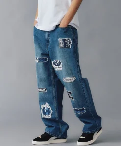 PATCHED DENIM PANTS