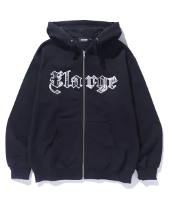 PATCHED LOGO ZIP UP HOODIE SWEATSHIRT