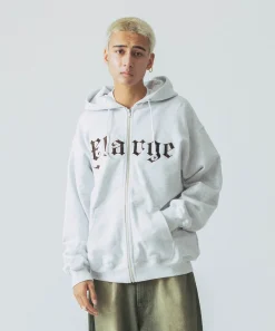 PATCHED LOGO ZIP UP HOODIE SWEATSHIRT