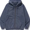 PIGMENT DYED ZIP UP HOODED SWEAT