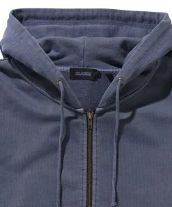 PIGMENT DYED ZIP UP HOODED SWEAT