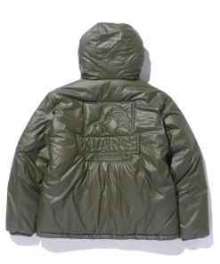 QUILTING LOGO HOODED PUFFER JACKET
