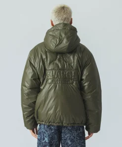 QUILTING LOGO HOODED PUFFER JACKET