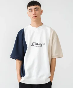S/S COLORBLOCK HALF ZIP-UP SWEAT