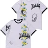 S/S FLORAL PRINT RINGER TEE