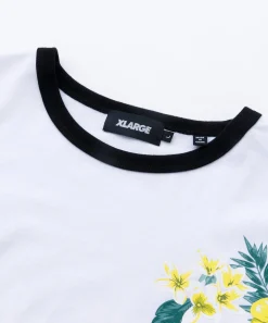 S/S FLORAL PRINT RINGER TEE