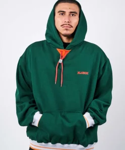 STRIPE RIB PULLOVER HOODED SWEAT