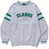 STRIPED SLEEVE TEAM LOGO CREWNECK SWEAT