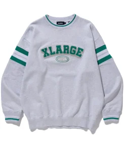 STRIPED SLEEVE TEAM LOGO CREWNECK SWEAT