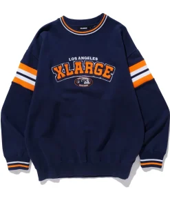 STRIPED SLEEVE TEAM LOGO CREWNECK SWEAT