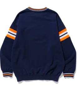 STRIPED SLEEVE TEAM LOGO CREWNECK SWEAT