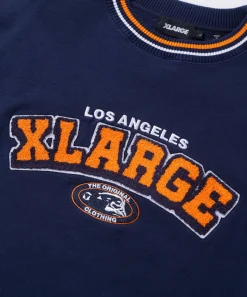 STRIPED SLEEVE TEAM LOGO CREWNECK SWEAT